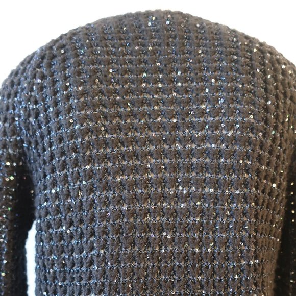 Womens Joie Black Sequined Wool Blend Knit Sweater M * - Picture 9 of 10